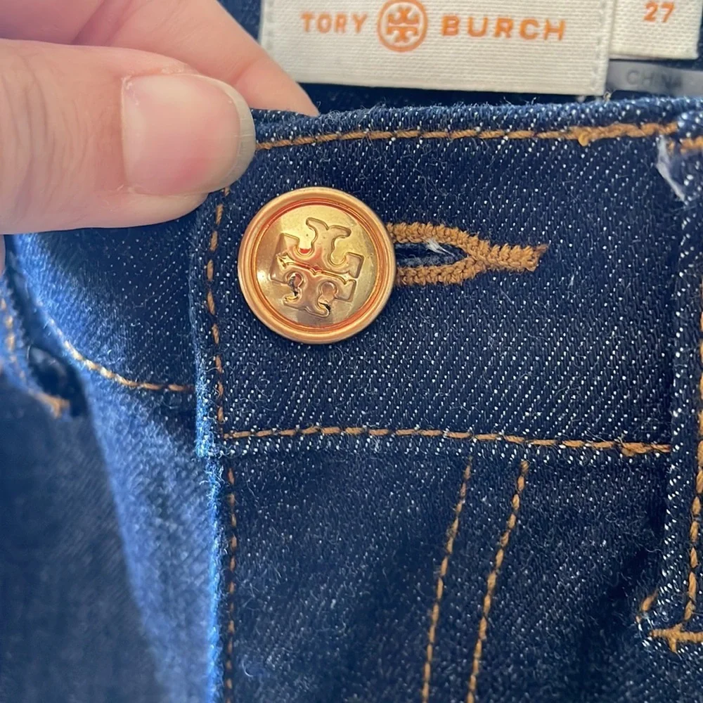 Tory Burch | Dark Denim | Classic Straight Ankle Jeans | NWOT condition - Picture 7 of 13